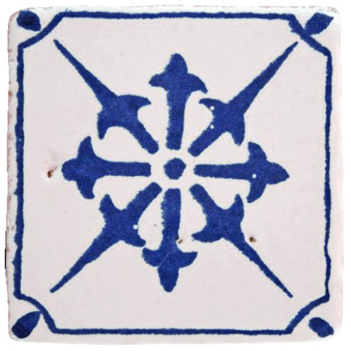 Lergods Mönster Templier Blå