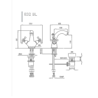 Princeton tvättställsblandare 832 BL Princeton tvättställsblandare 832 BL