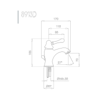 Denver tvättställsblandare 8913D Denver tvättställsblandare 8913D