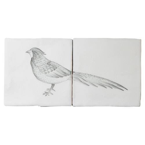 Jordbruk Fåglar Tupp Fasan 2 Plattor  B