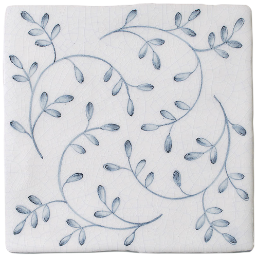 Flax Blue Pattern Square