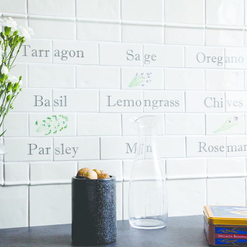 Plantor & Kvistar Inramad Ordpanel Örter med Kvistar