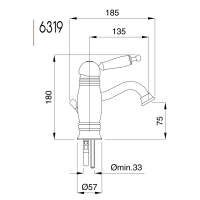 Oxford Tvättställsblandare, 1-håls 6319