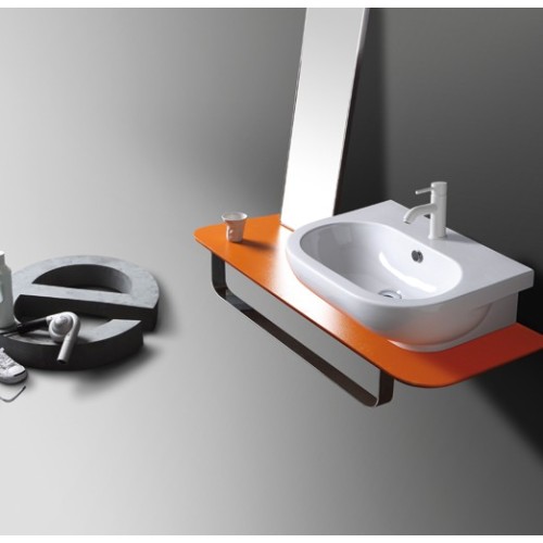 E-line vägghängt eller ovanpåliggande handfat 65 cm